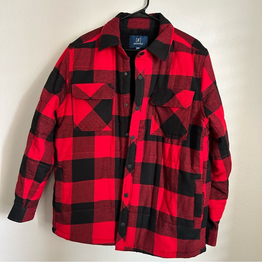 Lumberjack Jacket Coat Size Medium - Red Plaid